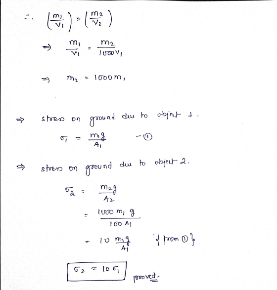 :):1 M2 V2 ) mi m2 1000 V, M2 = 1000m, shes on due to Ť it talan ground mig Aj stress on ground due to object 2. ба bou A2 lu