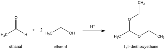 CH3
him
H+
+
2
..
H₃C
H
.
H₃C
OH
HỌC
CÁ
CH,
ethanal
ethanol
1,1-diethoxyethane