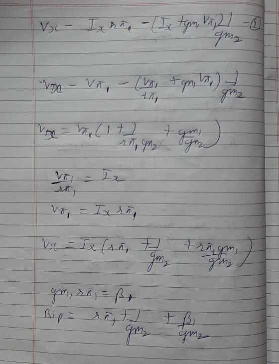Voc - Ixrña - (I tym, V22 - 0 amz V Vc = Ixlan, t trnym, gm, rñ, = ßo Rip = rn, t + Bi. me