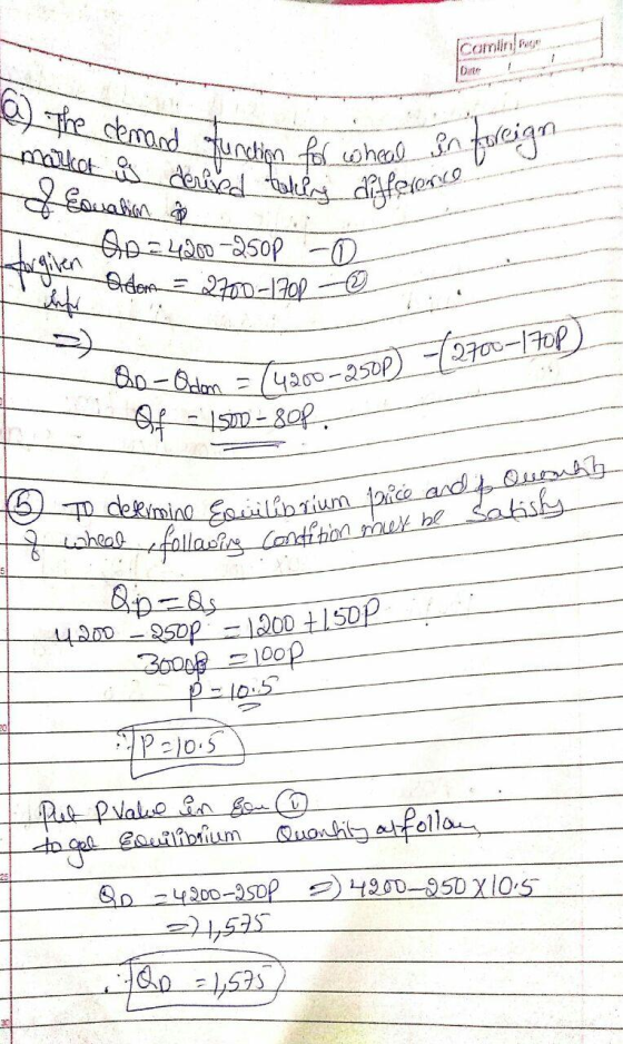 Comin/ge Date O The demand furetien fol cwhal n yekat derived taking differerce fureign G0=400-250P -0 Aidem=2700-170p %3D 0-