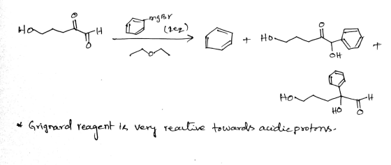 MGBY Handle covering todo + Hos 애 Ноулс O HO * Grignard reagent is very reactive towards acidic protons-