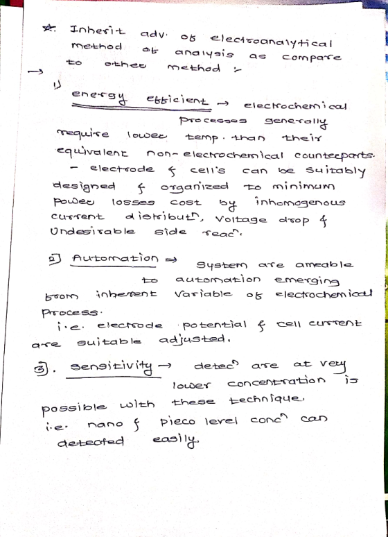 Inherit adv electroandalytical method anaiysis as compare orthee method energ esbicient -- elecrochemicas generallg Processes