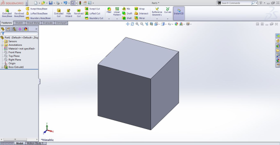 Parti * > Search Commands ? --OX BS SOLIDWORKS - O - S Swept Boss/Base I swept Cut Extruded Revolved Lofted Boss/Base Extrude