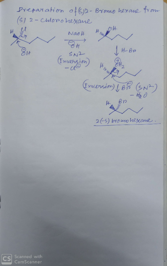 Prepanation ot6D- Bremo hexane frm ($12-Cuoro hexane NaoH H-Bo SN2 Envengion ErPwercion) BGN) - t 0 Br 4 265) bromohexcme CS