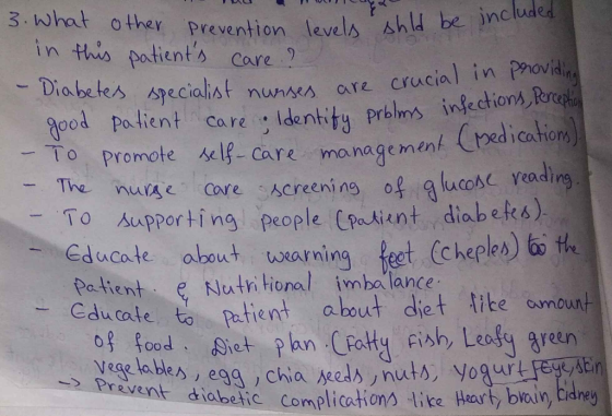 Prevention levels shld be included es specialist nurses are crucial in providinal are : Identify prblms infections, Perceptio
