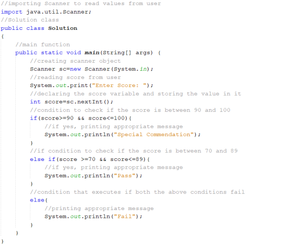 //importing Scanner to read values from user import java.util.Scanner; // Solution class public class Solution { //main funct
