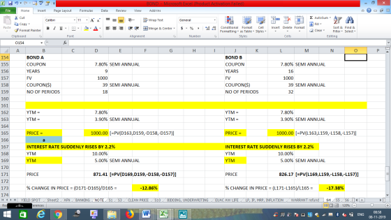 - 2x А P 157 18 32 BOND - Microsoft Excel (Product Activation Failed) File Home Insert Page Layout Formulas Data Review View