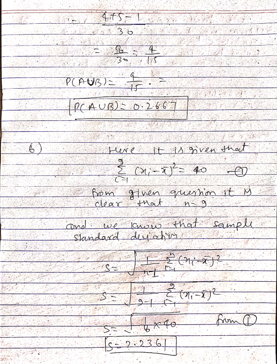 475-1 6 130 1 / PLAUB) = RAUB) 0:2.6697 Here it is given that & cni-a² = 40 c=1 from ginen question at M clear that ng and we