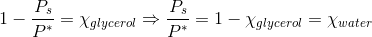 PS D# = Xglycerol Di =1-Xglycerol = Xwater