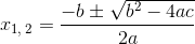 -= V02 - 4ac 21, 2 = 20