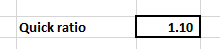 Quick ratio 1.10