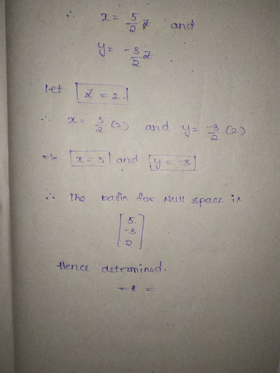 lê 5 3 and y = - 3 2 y lo let z = 2.1 5 and y= 30) (x=51 and (y = 3 The basr for sell space in 5 3 Elence determined.
