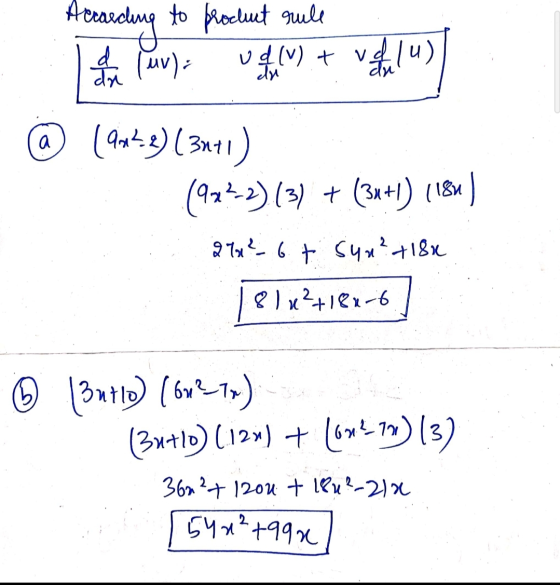 @ According to product rule 1 h Luv) udt ved alle (an 2) (3111) (922-2)(3) + (3u+1) (184) 271²_6 t sun?+180 181 12+18+-6 ☺ (B