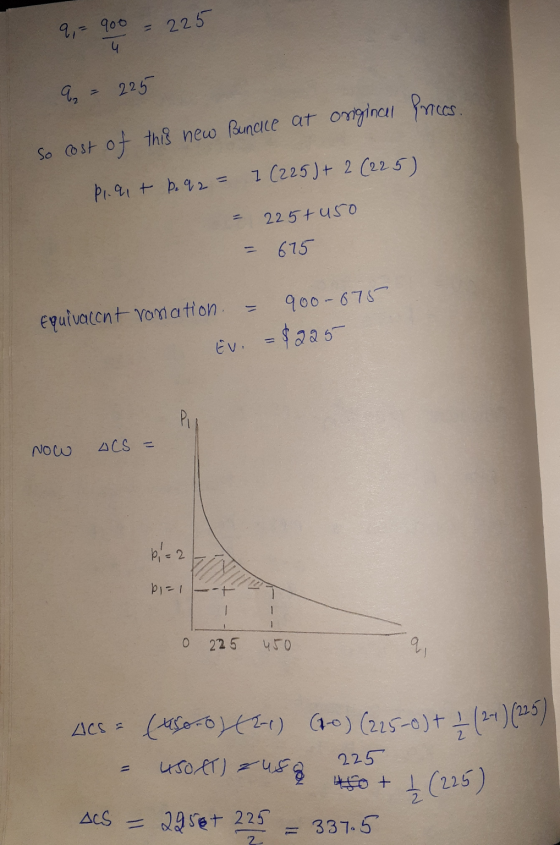 900 to = 225 9 = 225 So cost of this new Bundce at original Incos. I (225) + 2 (225) pl.qit be q2 = = 225+ uso = 675 Equivaca