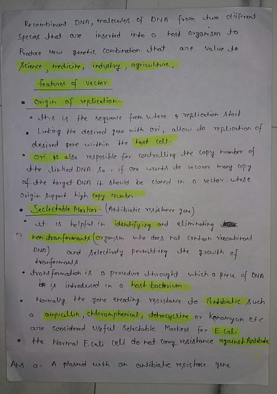 Lле Recombinant DNA molecules of DNA from two different species that inserted into a host organism to Produce New genetic com