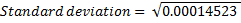 Standard deviation = 0.00014523
