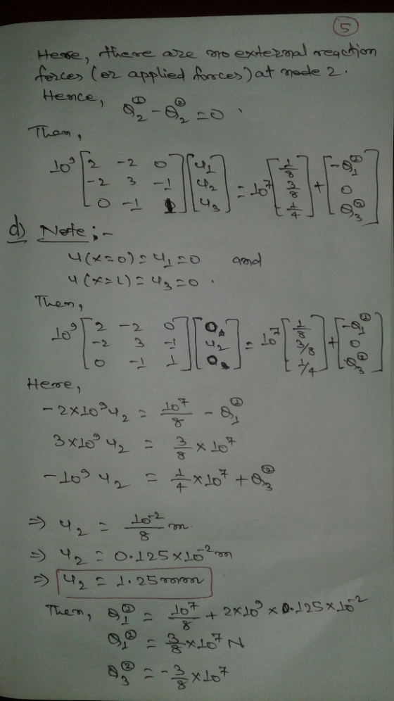Here, there are no external reaction forces for applied forces at nede 2. Hence, Them, 20. to 2 -2 0784 77007 1-2 3 -11 -107