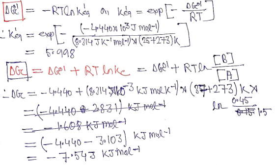 -RTCnke ake AG ken= E exp (-4440x to3 mo 314 JK mo54243)K RT = exp AGelt RT DG AGe AT nke A l 40 (8714 3tL03 KI moLK)u (3521