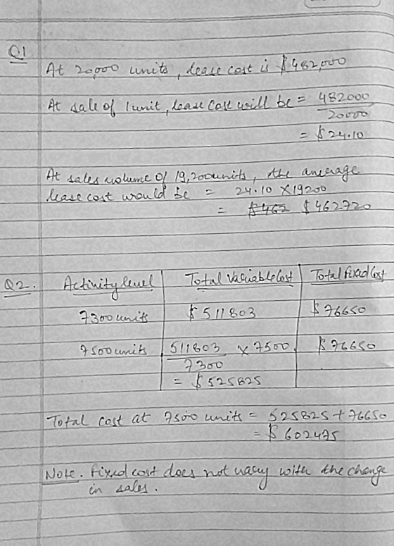 al At 20000 units, deace cost is $482,000 At sale of lunit, lease call will be = 482000 Porvos 524.10 At sales nolume of 19,