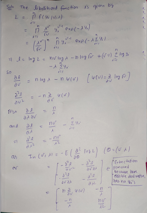 Solu ha M The likelihood function is given L = ñ flyi luid) e re jal n こ I dr y, exp(-14) xil n s- ny exp(-x & i) n can eboln