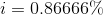 i=0.86666\%