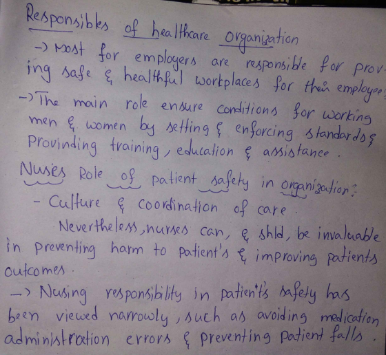 Responsibles of healthcare organization - Most for employers are responsible for prov- ing safe & healthful workplaces for th