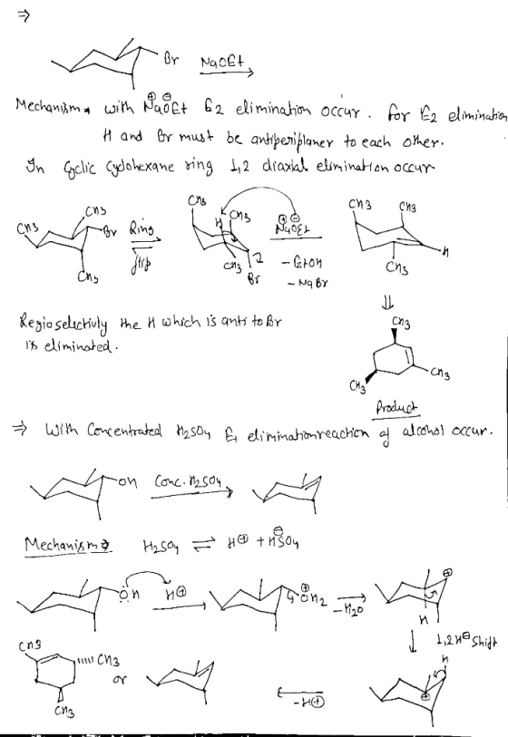 W or Nabbt Mechanisma with Nadet 62 elimination occur. for E2 elimination H and br must be antiperiplaner to each other. In E