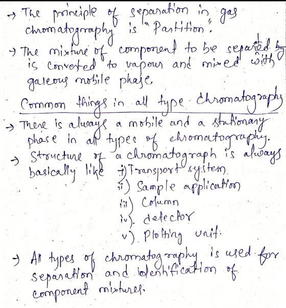The principle of separation in gas. Chromatography is la partitions : The mixture of component to be separed by is convented