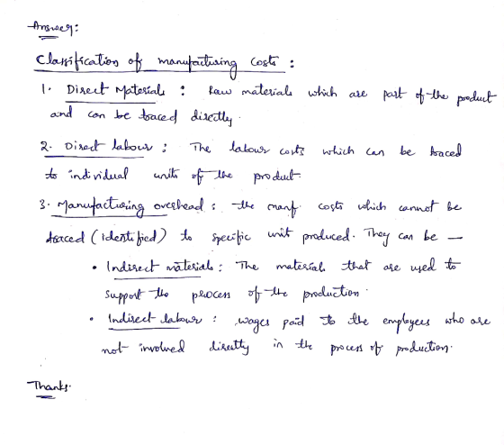 Clai katn ofmanutaing Co: Diseut Matosialu faw material whih are patt pdut and con be daced diretly 2 oiad labou; dalow cots