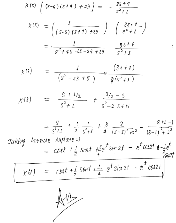 28 + 4 st1 X(5) 1 (n=6) (5+4) +29) (cs-cb04 X(S) - ( 3st 4 2+1 (5-6) (5+4) +29 = 3 ste 2 I sé+45-65-24 +29 2 S”+1 1 xls) * (8