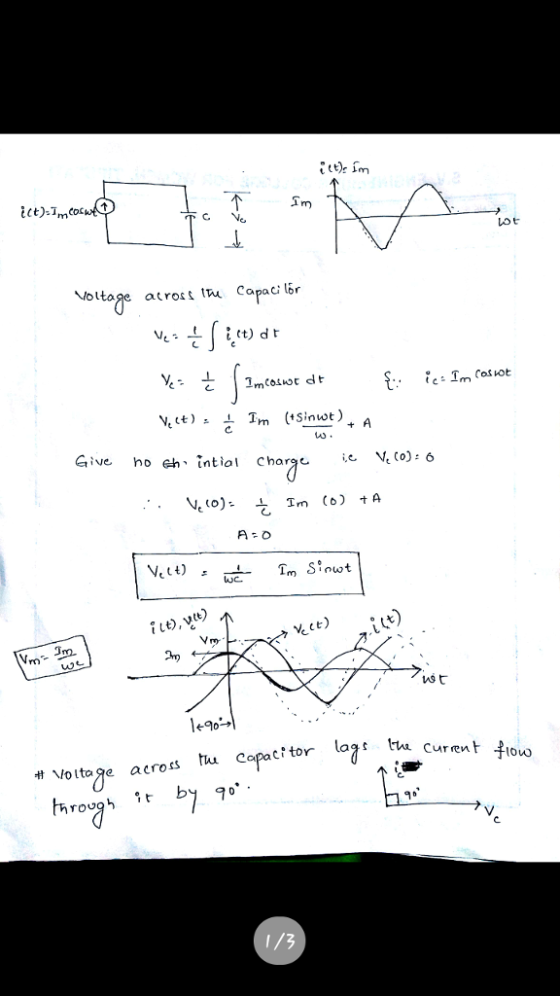 LOじ Notage across twu Capaclbr Give hoeかintial charge ie V. Co): 6 nwt を1じ) TO tt Voltage across tue Capac?tor lags t似