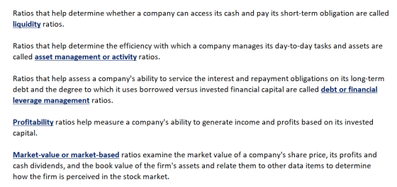 Ratios that help determine whether a company can access its cash and pay its short-term obligation are called liquidity ratio