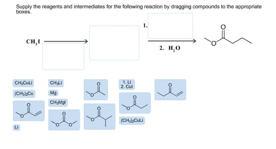 Supply the reagents and intermediates for the foll