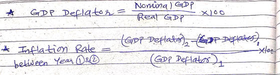 Nonina) GDP ছিা জD? GDP Deflatog = x)00 (GP7 Deftatat * Inflation Rate betiween Year O&0 GDP Deflator)4