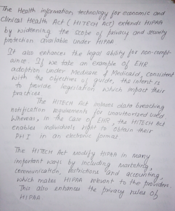 The Healh infornatior, technoleay f Clinical Health Act CHITEct Act) extends HIPMA by idenning the scope of pivacy an ntecton