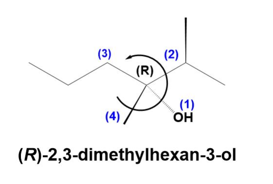 (3) (2) (R) (1) Он |(R)-2,3-dimethylhexan-3-ol