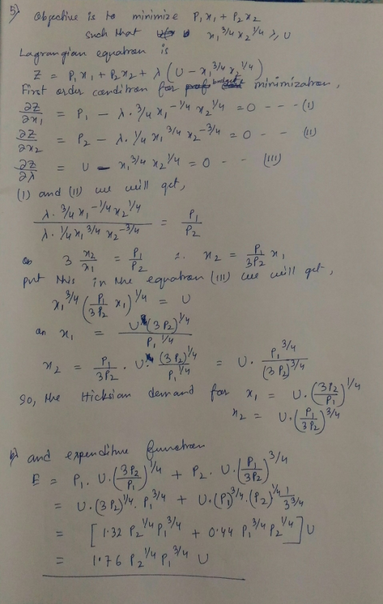 minimiz e Yu U Snch that @A Lagrau gan eqyaran U-7347V4 minimizaha First ardu candi hran Par paf b = P, -./4 x, Pr-A. Ya -(U