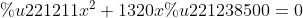 −11x^2+1320x−38500=0