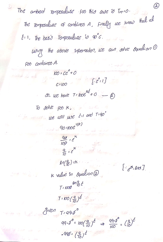 that al we know The ambient temperature .foo this case is Tm=0. The Tempecabute of contineo A, finally t: I, The baris Tempe