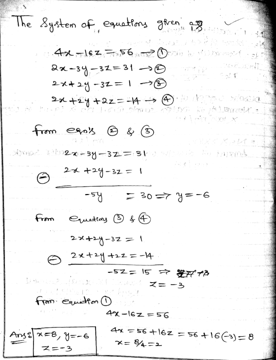 The System of equations given if 4x 7162 55640 24-34-32=31 - 0 2x+ 28 -3 = 1 2x +2y +22=-14 bir from eans © & t bend Ang gab