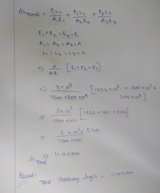or total Piri AE + + P2 L₂ Az Ez P 3 L3 Az Ez E, = F2 = Ez =E A = Az = A3=A L = L2=L3=H H [Pit Pz+P3 AE 3x43 [1832x03 + 1681x