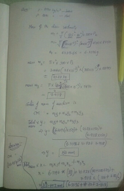 Am p. 8750 kg/m² - bas P - shel Mass of the disc veldensity m1 = 17 ( 125 - 22 x 100XP - faxo)* (x10371001 M = 6339-65 - 6-3