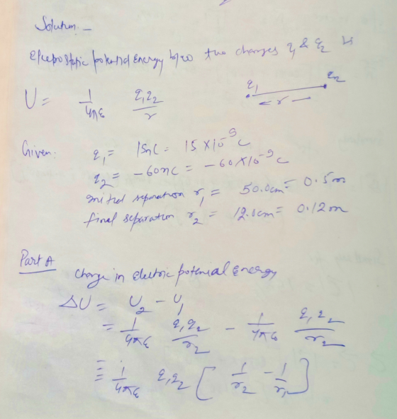 Solutum efupotrieokndenyyr t cheyes 2&L an Y Grven -6090 -6 6A/6 50.0cm0.5 2.em= 0.12m froad seporatem Part A choge in electr