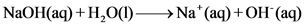 NaOH(aq) +H2O(1) —
Nat (aq) +OH(aq)