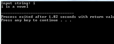 input string: 1.82 seconds with Process exited after Press any key to continue - - return val