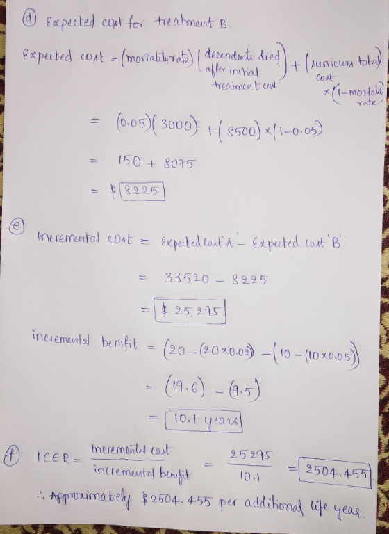 @ Expected cont for treatment B. Exputed cont - (mortality, ale) (decenderti died) + (purribuna toka) after initial treatment