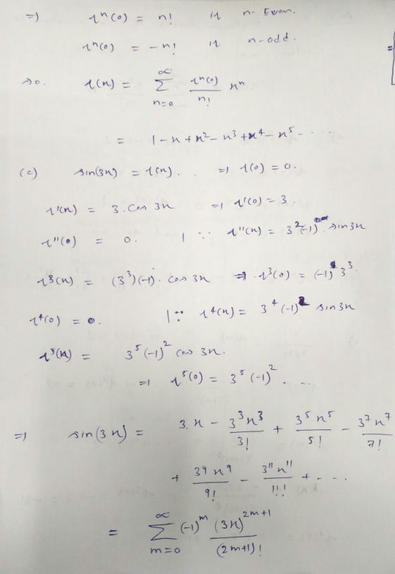 no Even. inco)= n! enco) = -n! in in n-odd. 1(M) = { anco no 1-nt M²_u3+44 45 . (C) Sin(n) = 1cm) ln) = 3.Com n 1(0) = 0. a