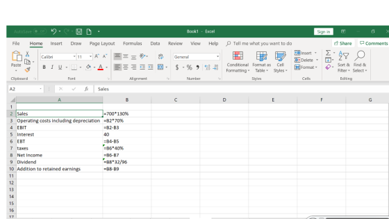 Book 1 - Excel Sign in - AutoSave Op 2 File Home : Page Layout X Comments Insert Draw Formulas Data Review View Help E Share