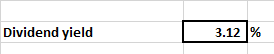 Dividend yield 3.12% 3.12 %