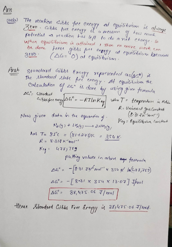 area) The reaction Gibbs free energy at equilibrium is always Ans a measure g Zero Gibbs free energy how much potential a rea